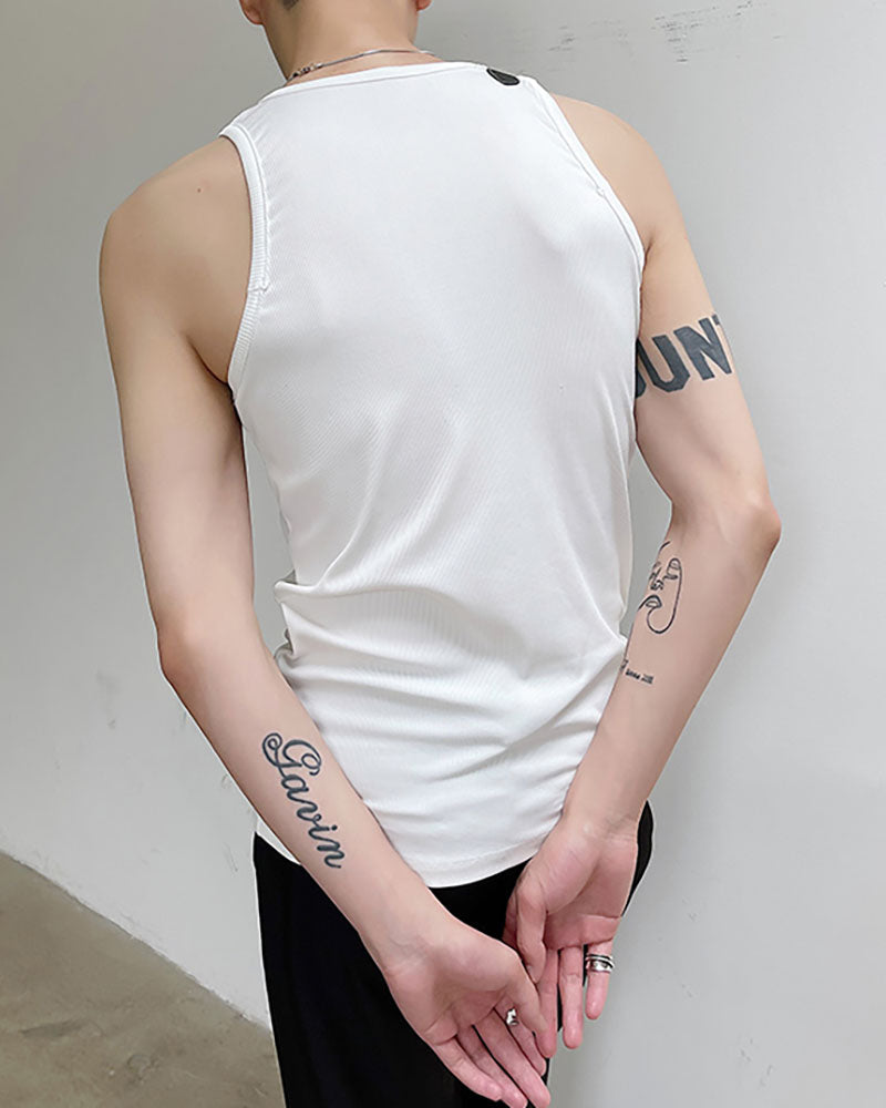 Futuristic Buckle Strap Tank Top -  tank top - Futuristic Buckle Strap Tank Top for Urban Style - View 6