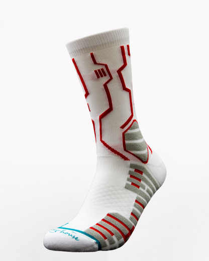 Futuristic Circuit Design Socks - breathable socks - Mid-calf Cyberpunk Circuit Design Socks in Neon Colors - Main view