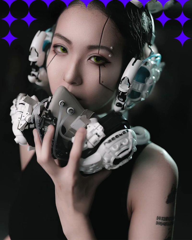 Futuristic Cyberpunk Angel Headgear -  angel headgear - Futuristic Cyberpunk Angel Headgear for Unique Style - View 3