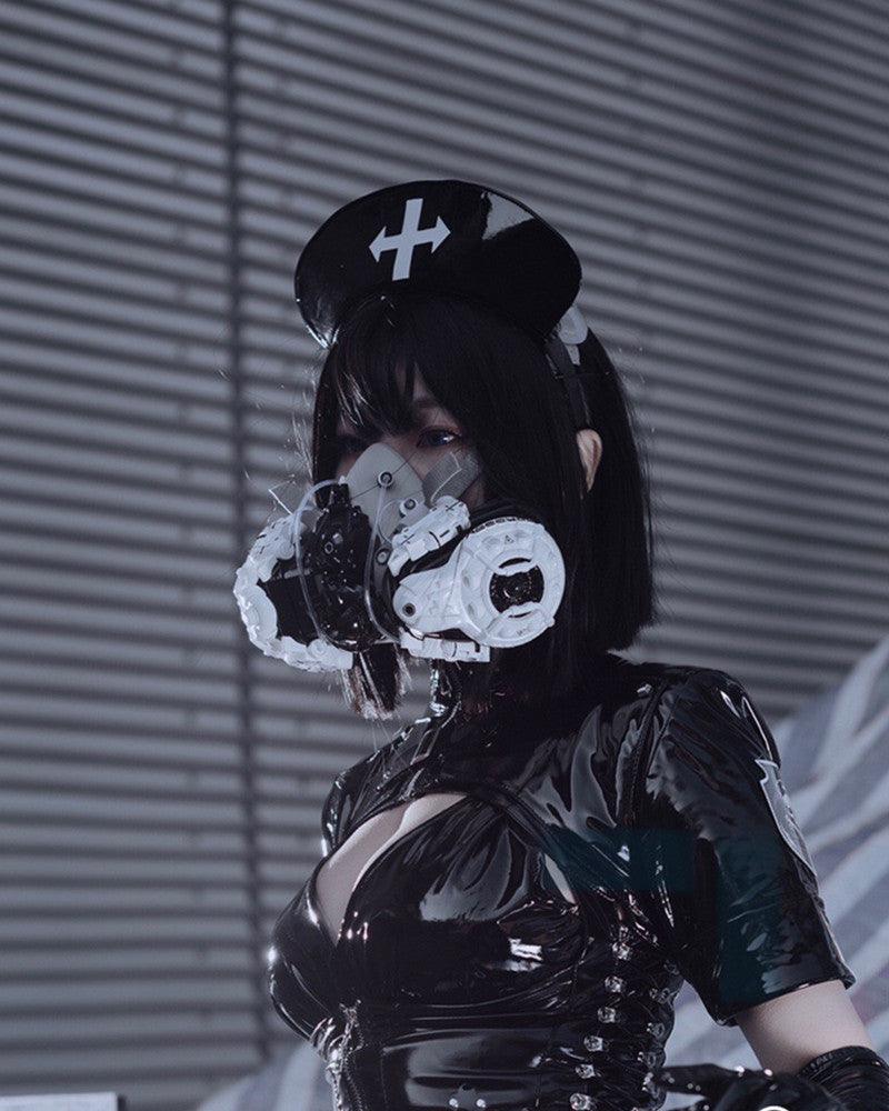Futuristic Cyberpunk Angel Headgear -  ear loops - Futuristic Cyberpunk Angel Headgear for Unique Style - View 4