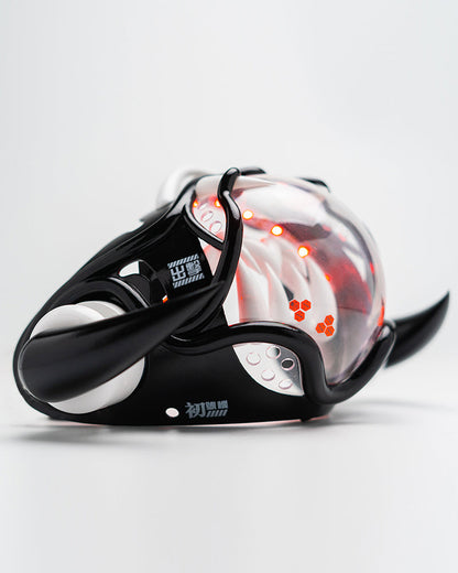 Futuristic Cyberpunk Half Face Mask -  breathable fabric mask - Futuristic Cyberpunk Half Face Mask with LED Lights - View 4