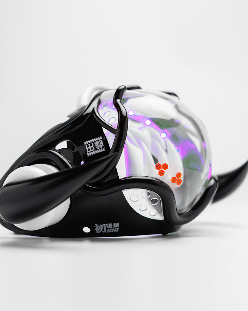 Futuristic Cyberpunk Half Face Mask -  edgy style - Futuristic Cyberpunk Half Face Mask with LED Lights - View 6