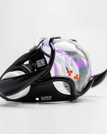 Futuristic Cyberpunk Half Face Mask -  edgy style - Futuristic Cyberpunk Half Face Mask with LED Lights - View 6