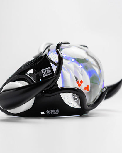 Futuristic Cyberpunk Half Face Mask - mask with led lights - Futuristic Cyberpunk Half Face Mask with LED Lights - View 10