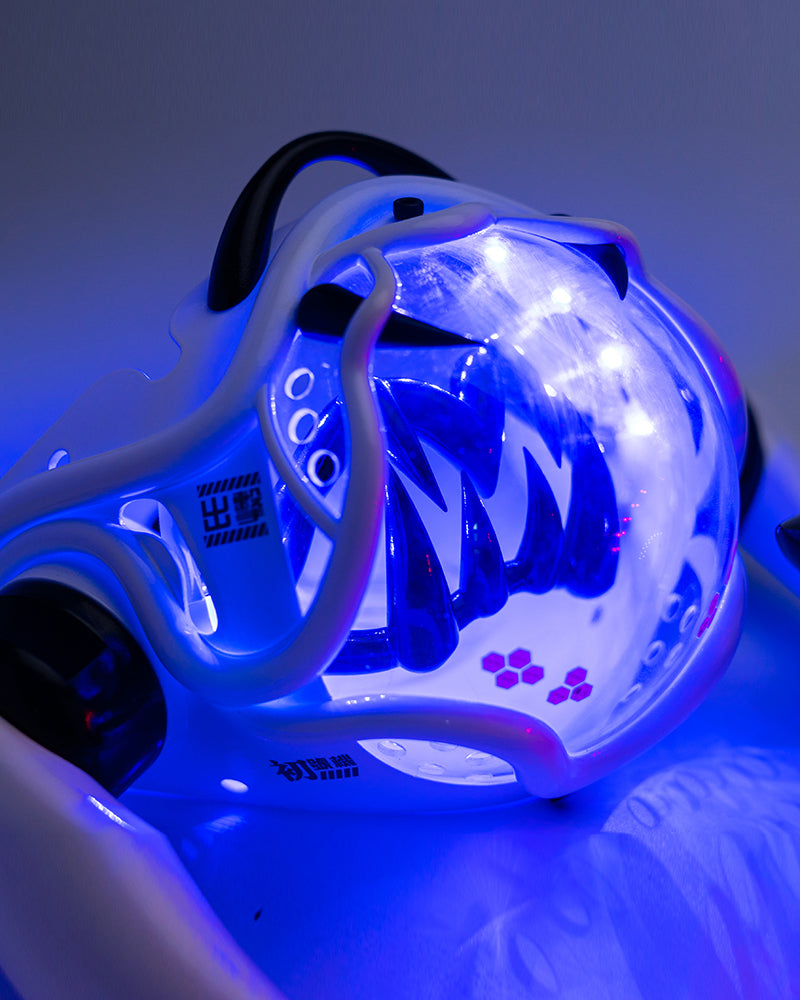 Futuristic Cyberpunk Half Face Mask - New Arrivals - Futuristic Cyberpunk Half Face Mask with LED Lights - View 3