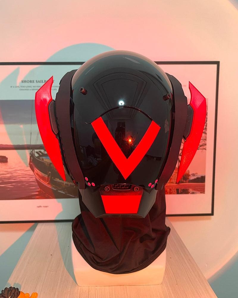 Futuristic Cyberpunk Helmet Mask - futuristic helmet mask - Futuristic Cyberpunk Helmet and Mask Set for Style - View 2