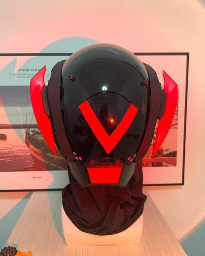 Futuristic Cyberpunk Helmet Mask - futuristic helmet mask - Futuristic Cyberpunk Helmet and Mask Set for Style - View 2