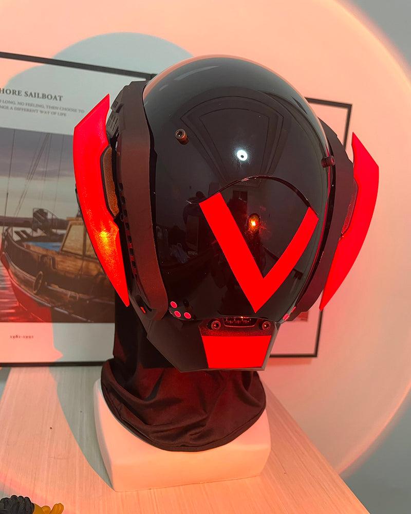 Futuristic Cyberpunk Helmet Mask -  futuristic look - Futuristic Cyberpunk Helmet and Mask Set for Style - View 3