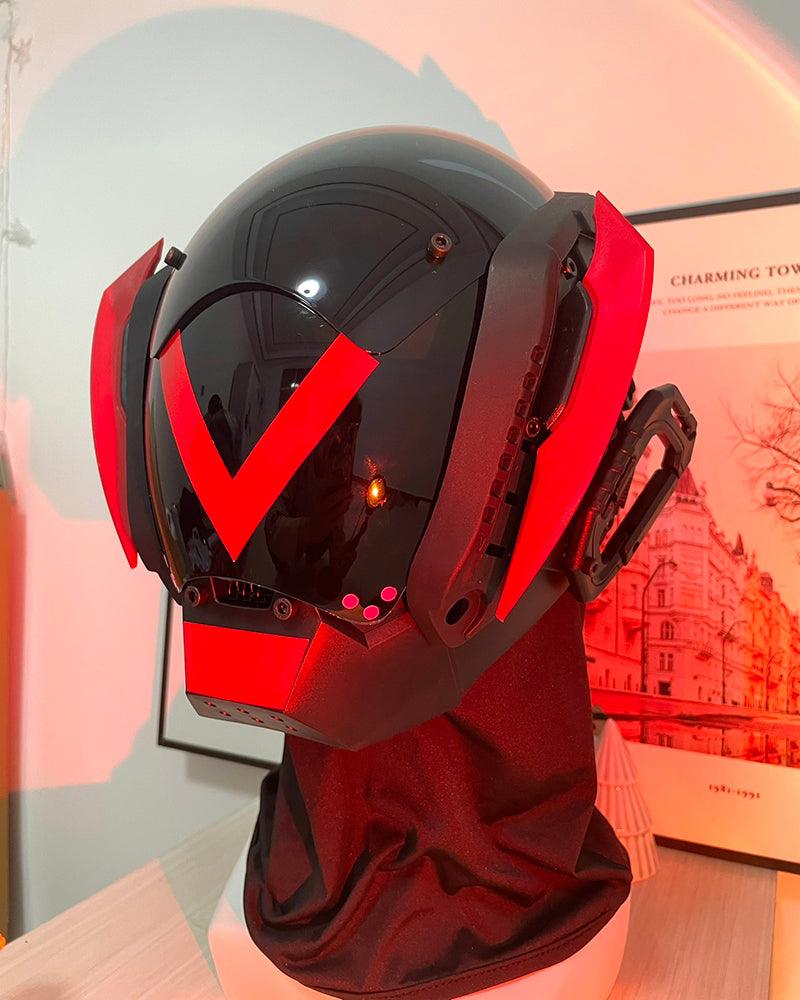Futuristic Cyberpunk Helmet Mask -  premium polycarbonate helmet - Futuristic Cyberpunk Helmet and Mask Set for Style - View 5