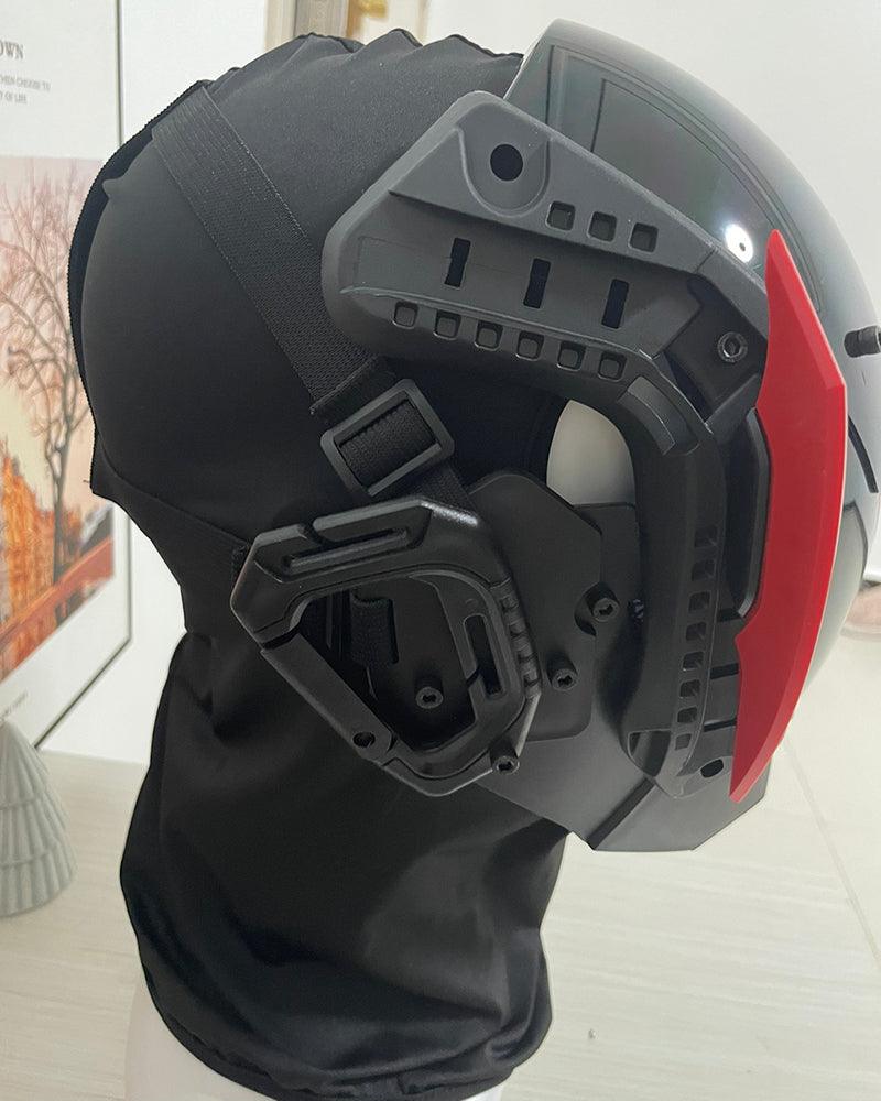 Futuristic Cyberpunk Helmet Mask -  techwear accessories - Futuristic Cyberpunk Helmet and Mask Set for Style - View 6