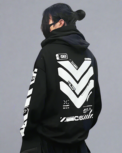 Futuristic Cyberpunk Hoodie - cyberpunk hoodie - Futuristic Cyberpunk Hoodie for Stylish Streetwear - Main view