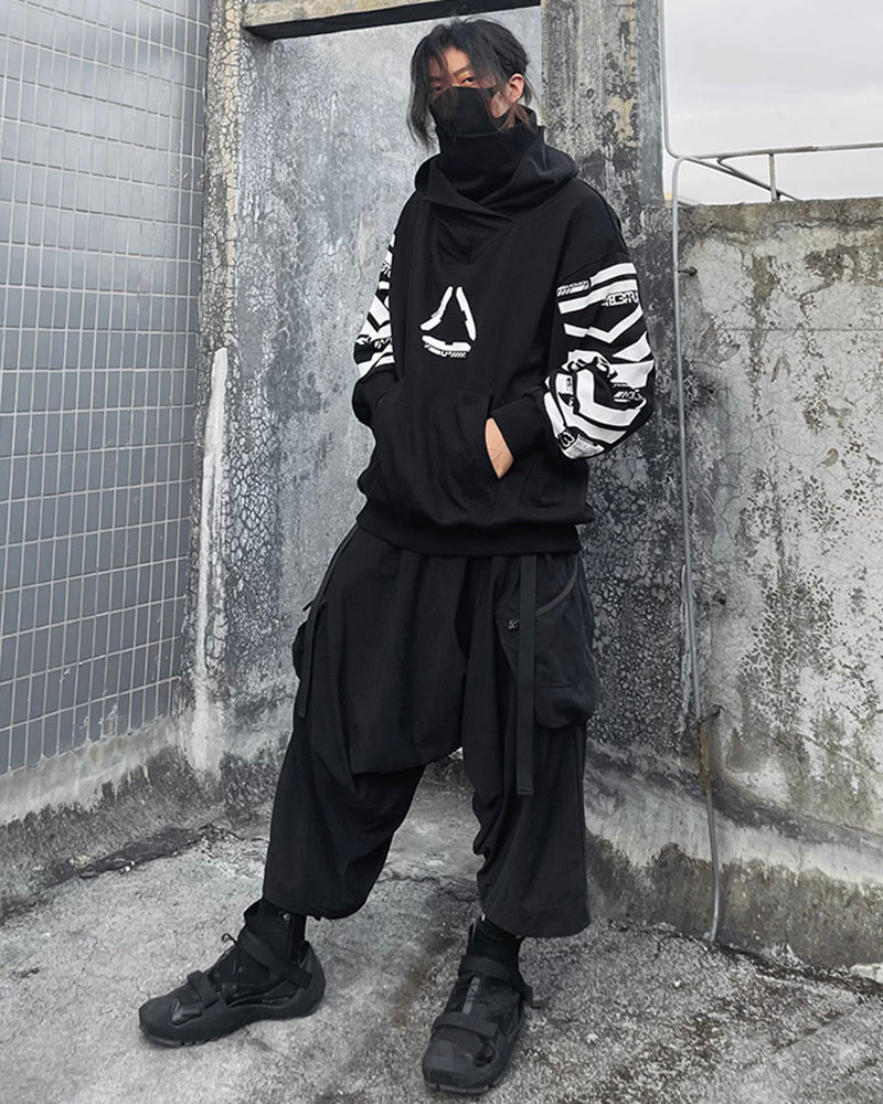 Futuristic Cyberpunk Hoodie -  black hoodie - Futuristic Cyberpunk Hoodie for Stylish Streetwear - View 4