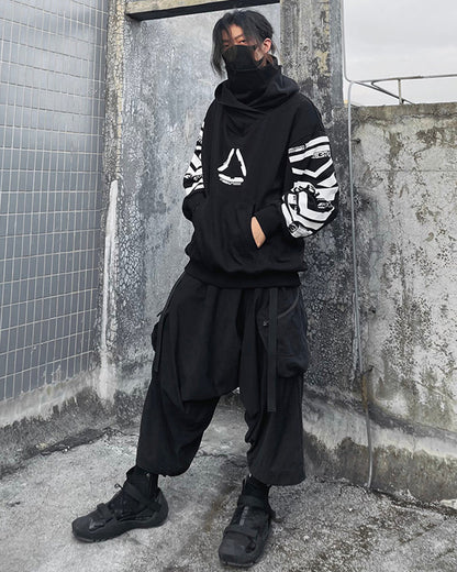 Futuristic Cyberpunk Hoodie -  black hoodie - Futuristic Cyberpunk Hoodie for Stylish Streetwear - View 4