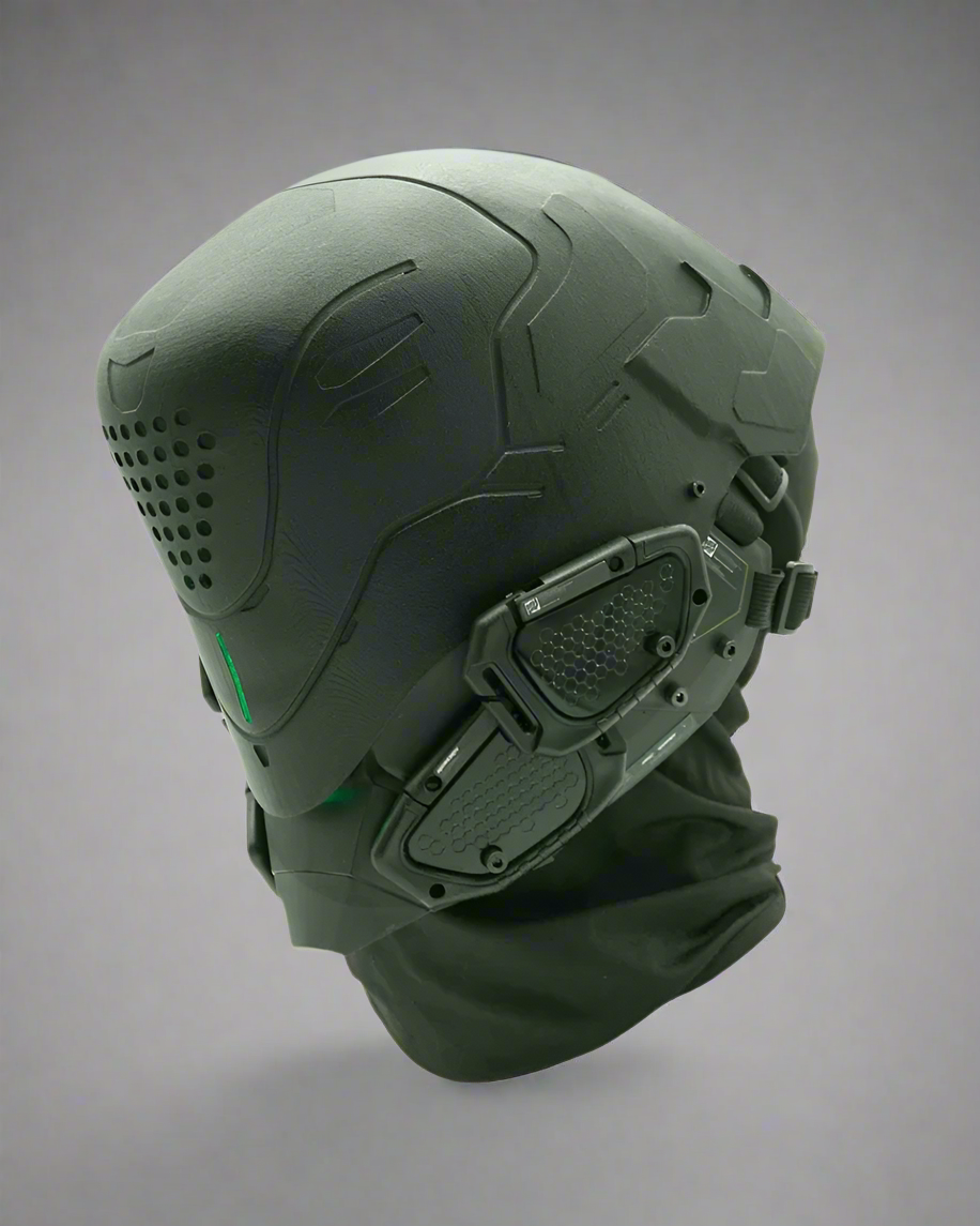 Futuristic Cyberpunk Mech Helmet -  innovative helmet design - Futuristic Cyberpunk Mech Helmet for Unique Style - View 4