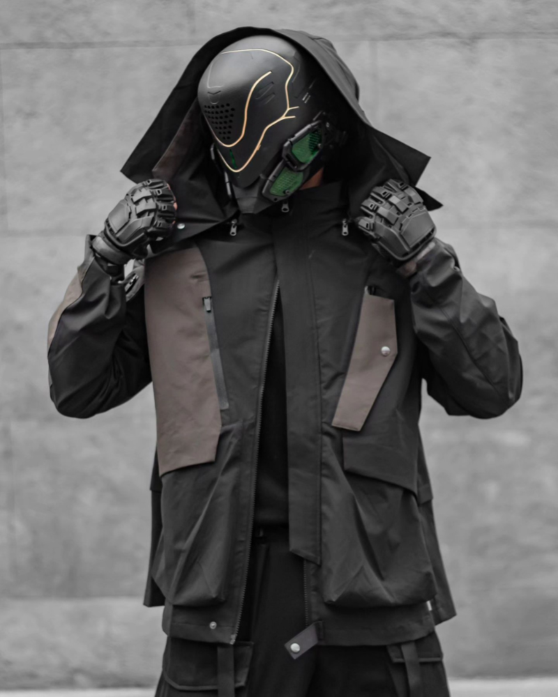 Futuristic Cyberpunk Mech Helmet -  techwear - Futuristic Cyberpunk Mech Helmet for Unique Style - View 13