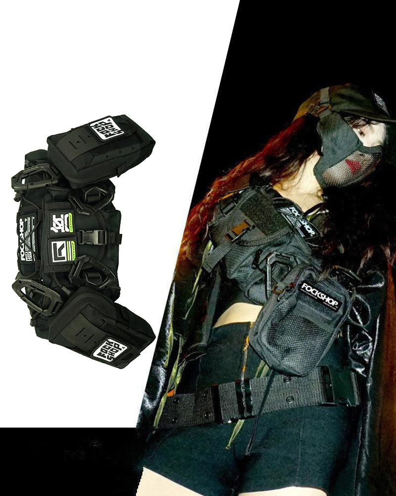 Futuristic Cyberpunk Sling Bag - stylish techwear bag - Futuristic Cyberpunk Sling Bag for Everyday Use - View 2