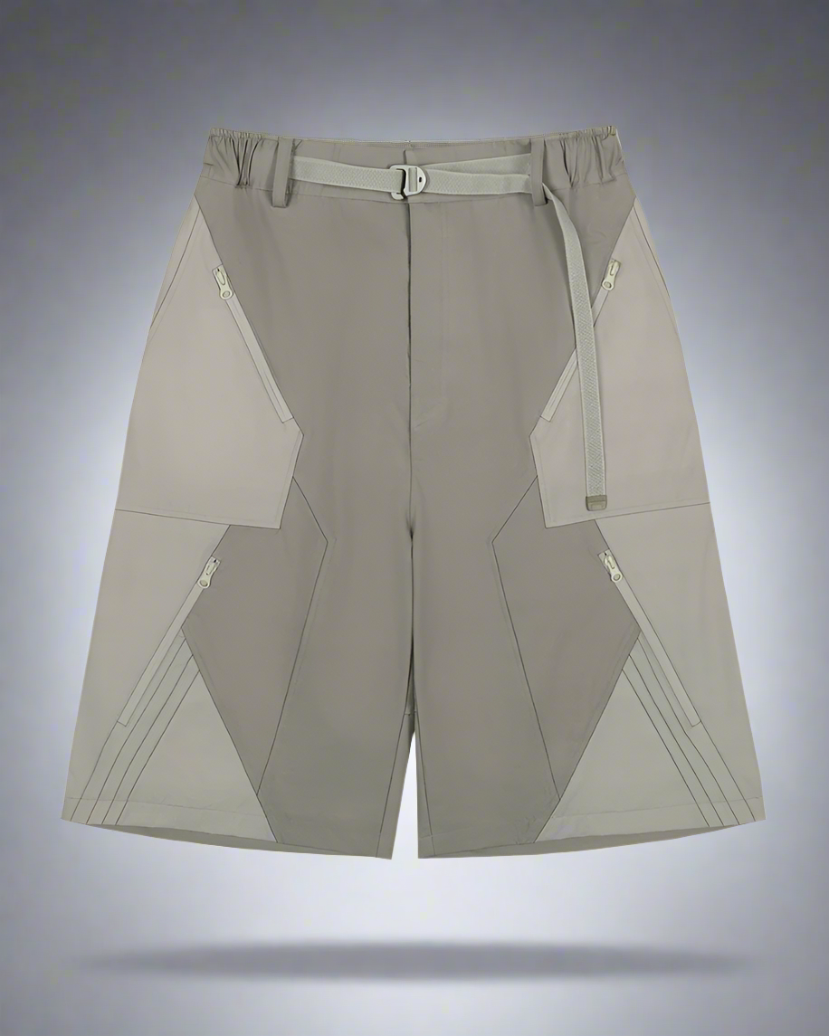 Futuristic Cyberpunk Suit Shorts -  streetwear - Futuristic Cyberpunk Suit Shorts with Eight Pockets - View 6