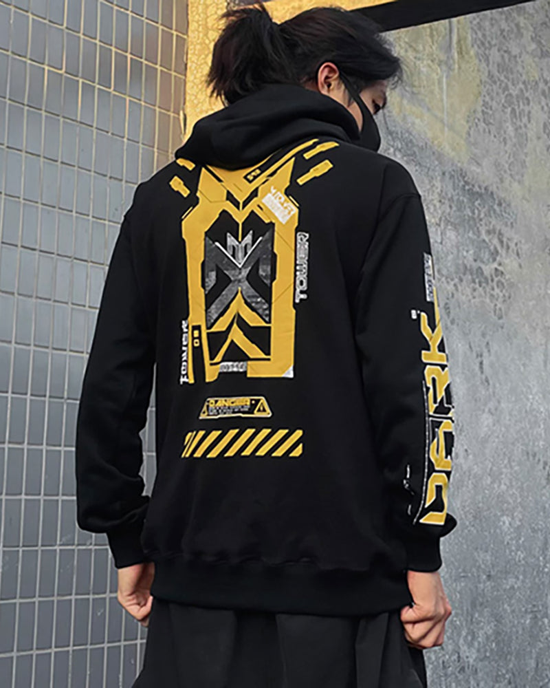 Futuristic Cyberpunk Utility Hoodie - BEST SELLERS - Futuristic Cyberpunk Utility Hoodie for Everyday Wear - Main view