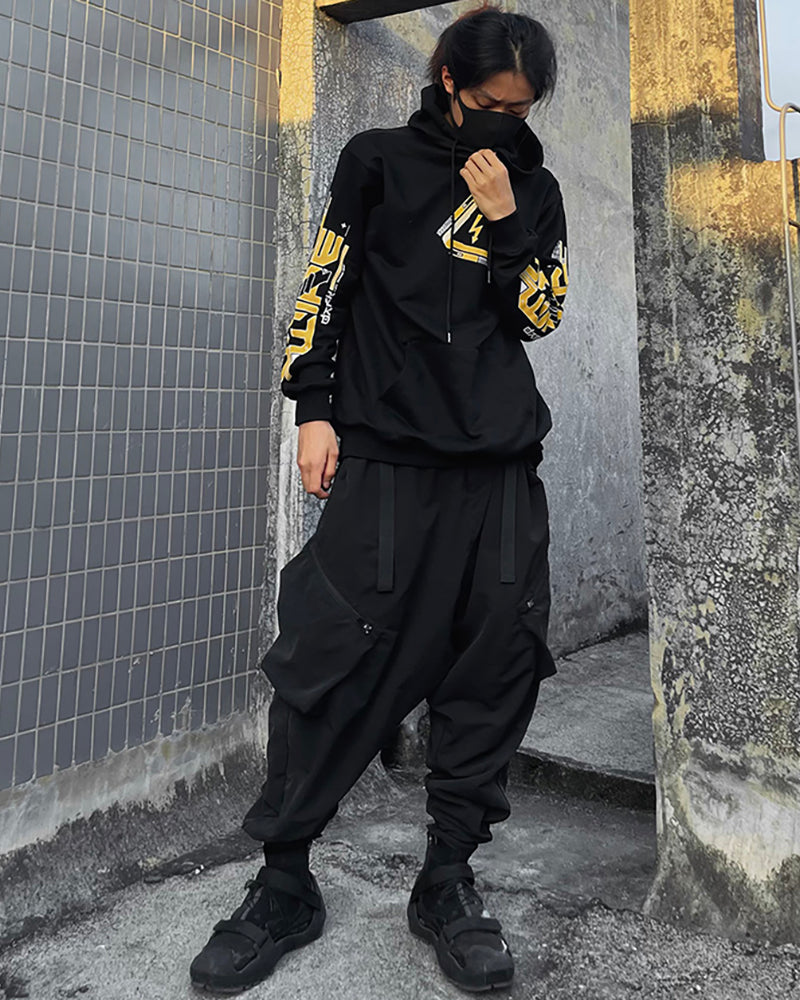 Futuristic Cyberpunk Utility Hoodie -  comfortable hoodie - Futuristic Cyberpunk Utility Hoodie for Everyday Wear - View 4