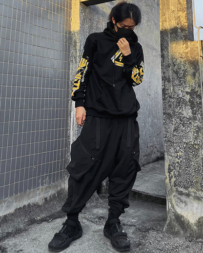 Futuristic Cyberpunk Utility Hoodie -  comfortable hoodie - Futuristic Cyberpunk Utility Hoodie for Everyday Wear - View 4
