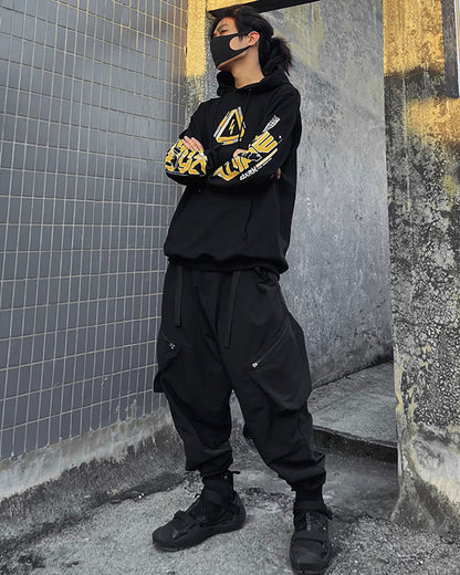 Futuristic Cyberpunk Utility Hoodie - cyberpunk - Futuristic Cyberpunk Utility Hoodie for Everyday Wear - View 2