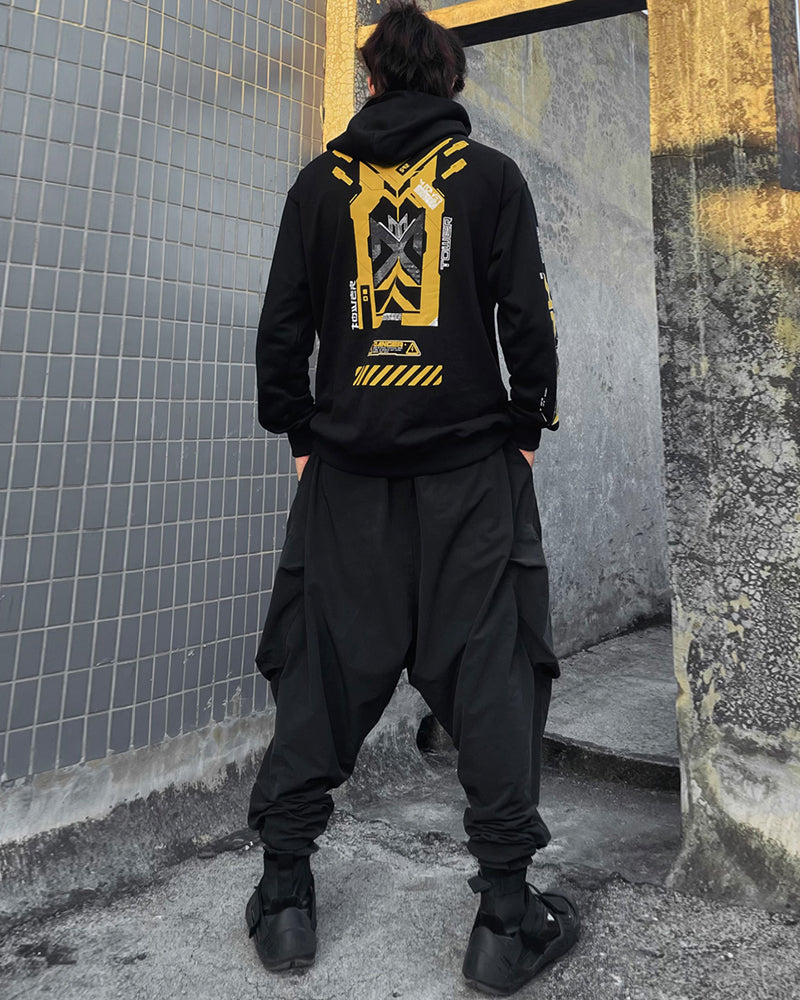 Futuristic Cyberpunk Utility Hoodie - techwear hoodie - Futuristic Cyberpunk Utility Hoodie for Everyday Wear - View 3