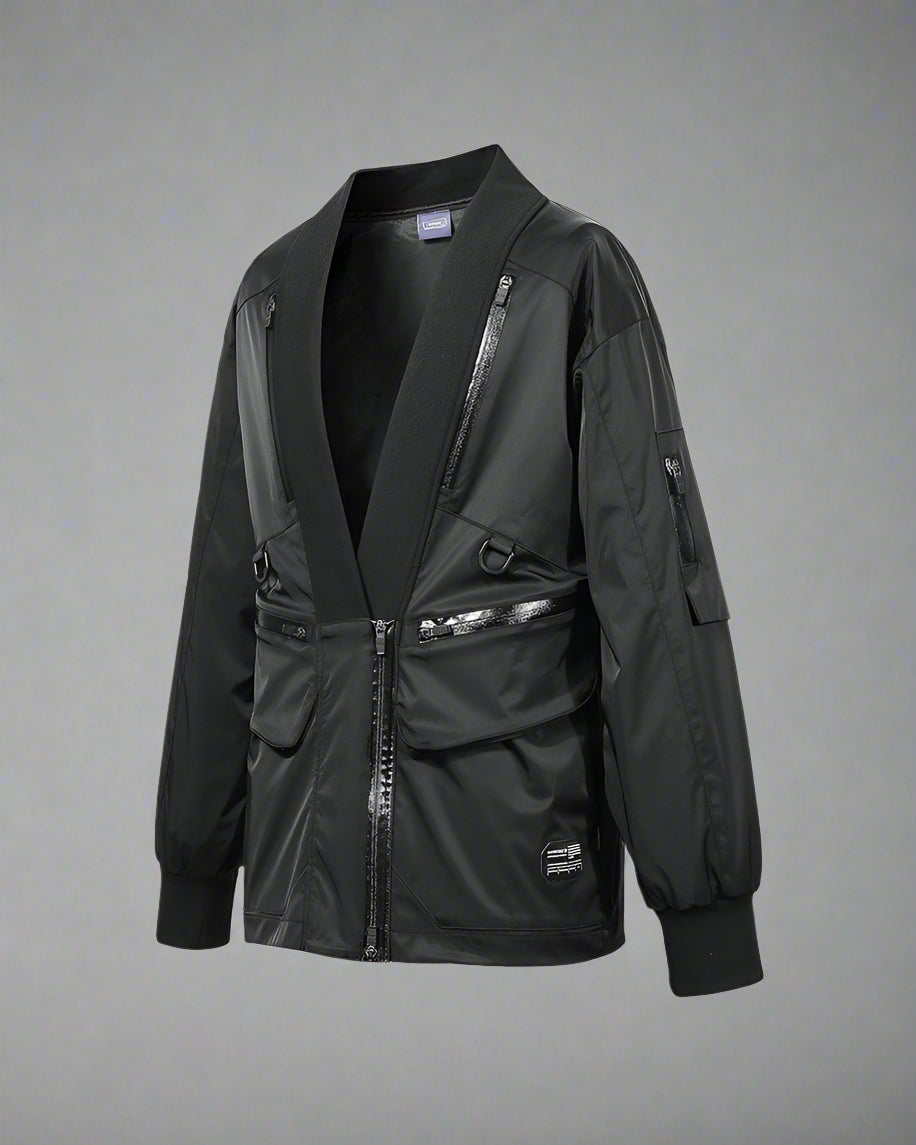 Futuristic Cyberpunk Utility Jacket -  breathable jacket - Futuristic Cyberpunk Utility Jacket for All Weather - View 3