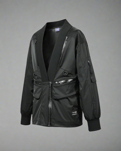 Futuristic Cyberpunk Utility Jacket -  breathable jacket - Futuristic Cyberpunk Utility Jacket for All Weather - View 3