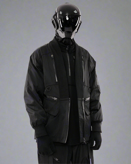 Futuristic Cyberpunk Utility Jacket - cyberpunk - Futuristic Cyberpunk Utility Jacket for All Weather - Main view