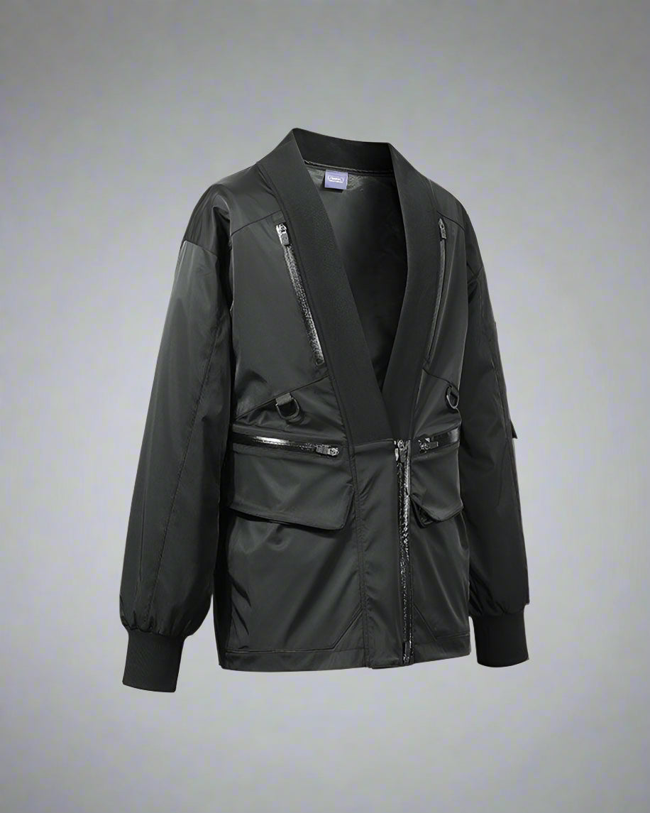 Futuristic Cyberpunk Utility Jacket -  nylon jacket - Futuristic Cyberpunk Utility Jacket for All Weather - View 11