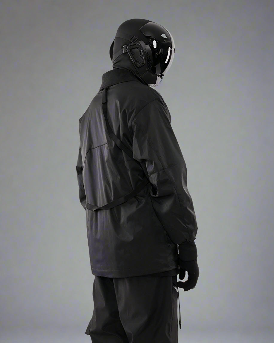 Futuristic Cyberpunk Utility Jacket - waterproof outerwear - Futuristic Cyberpunk Utility Jacket for All Weather - View 2