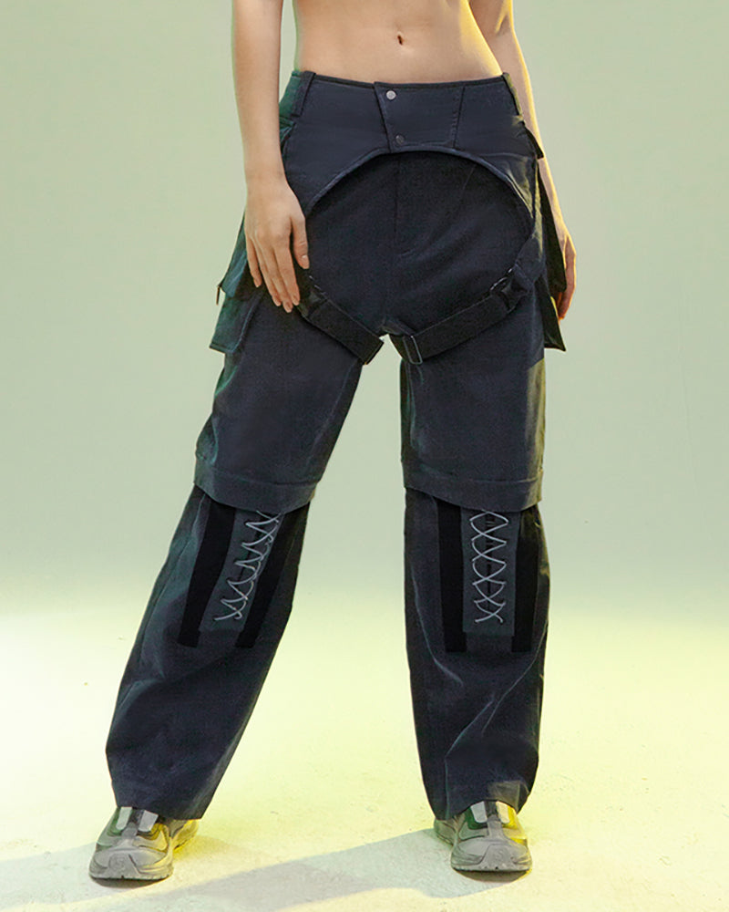 Futuristic Detachable Cyberpunk Pants - cyberpunk pants - Futuristic Detachable Cyberpunk Pants for Urban Style - Main view
