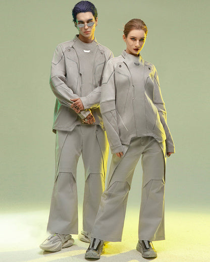 Futuristic Double-Layered Cyberpunk Pants -  cotton cyberpunk pants - View 11