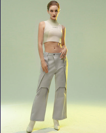 Futuristic Double-Layered Cyberpunk Pants -  futuristic style - View 12