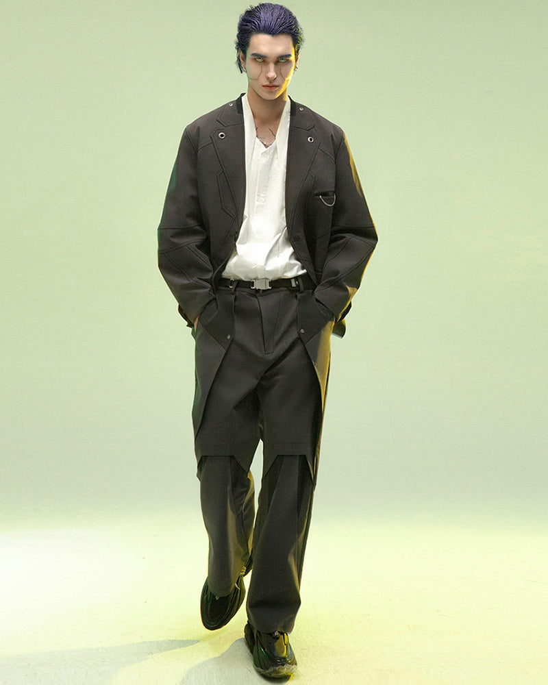 Futuristic Double-Layered Cyberpunk Pants -  techwear - View 7