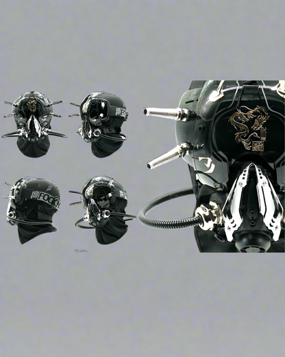 Futuristic Dragon Mask & Goggles -  balaclava - Futuristic Dragon Mask and Goggles for Versatile Style - View 3