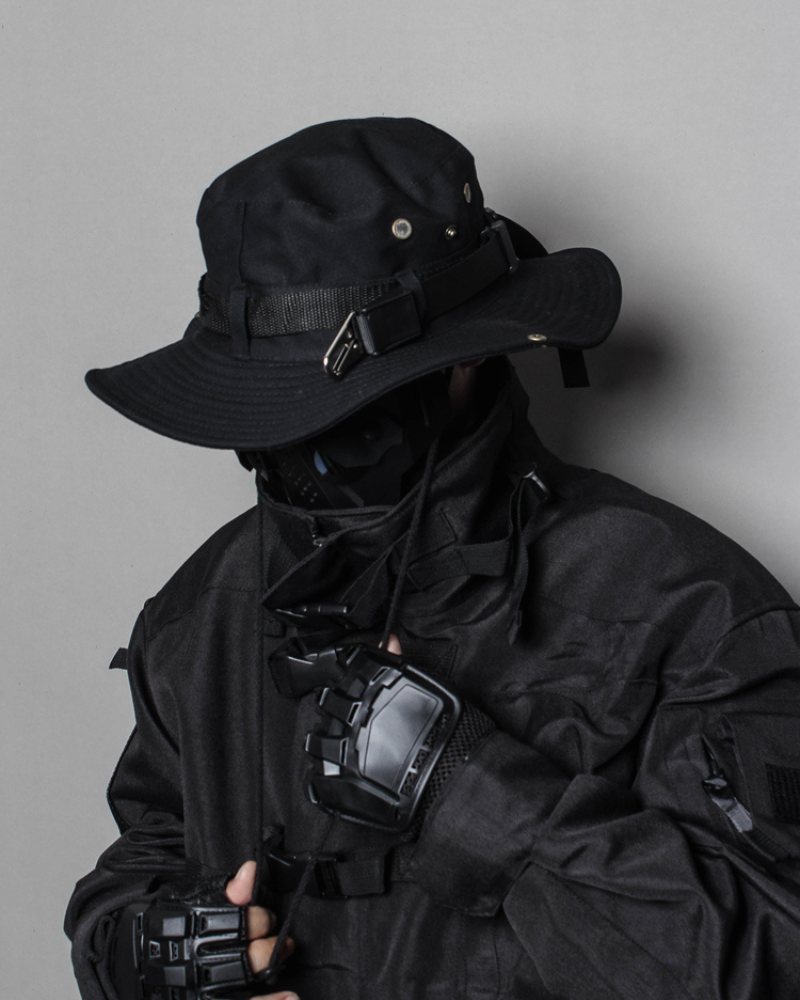 Futuristic Drawstring Bucket Hat -  adjustable bucket hat - Futuristic Drawstring Bucket Hat for Urban Styles - View 3
