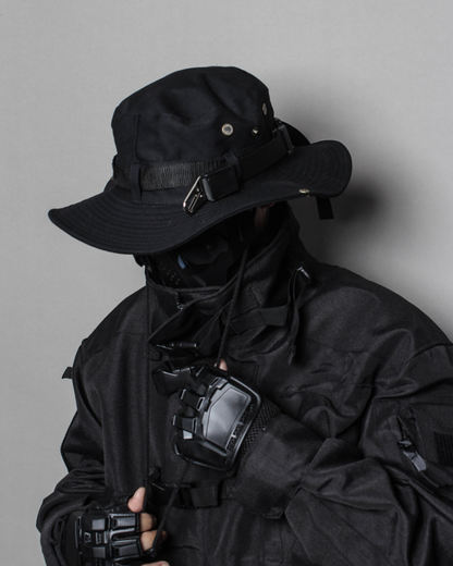 Futuristic Drawstring Bucket Hat -  adjustable bucket hat - Futuristic Drawstring Bucket Hat for Urban Styles - View 3