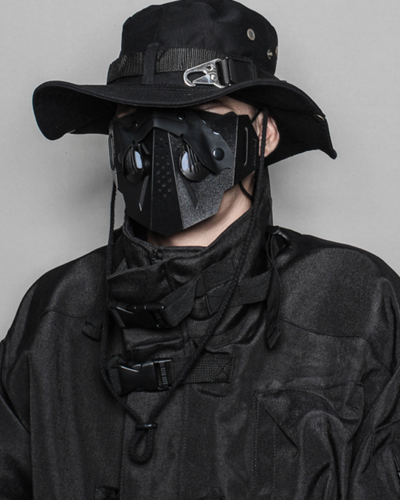 Futuristic Drawstring Bucket Hat -  drawstring hat - Futuristic Drawstring Bucket Hat for Urban Styles - View 4