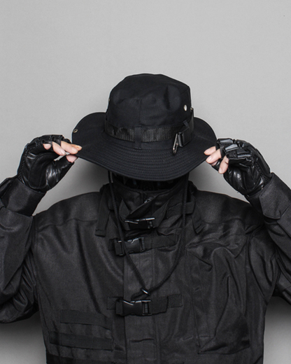 Futuristic Drawstring Bucket Hat -  streetwear - Futuristic Drawstring Bucket Hat for Urban Styles - View 6