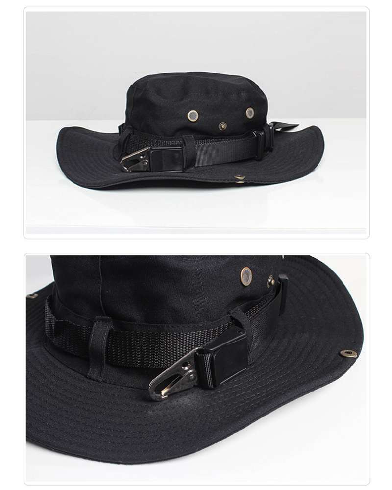 Futuristic Drawstring Bucket Hat -  techwear - Futuristic Drawstring Bucket Hat for Urban Styles - View 7