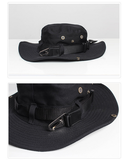 Futuristic Drawstring Bucket Hat -  techwear - Futuristic Drawstring Bucket Hat for Urban Styles - View 7
