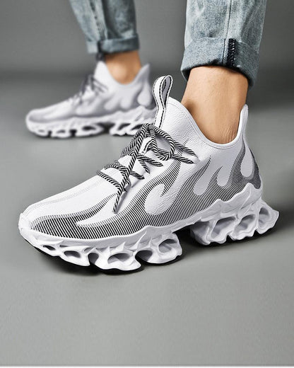 Futuristic Flame-Emblazoned Sneakers -  breathable mesh sneakers - Futuristic Flame-Emblazoned Sneakers for Modern Style - View 3
