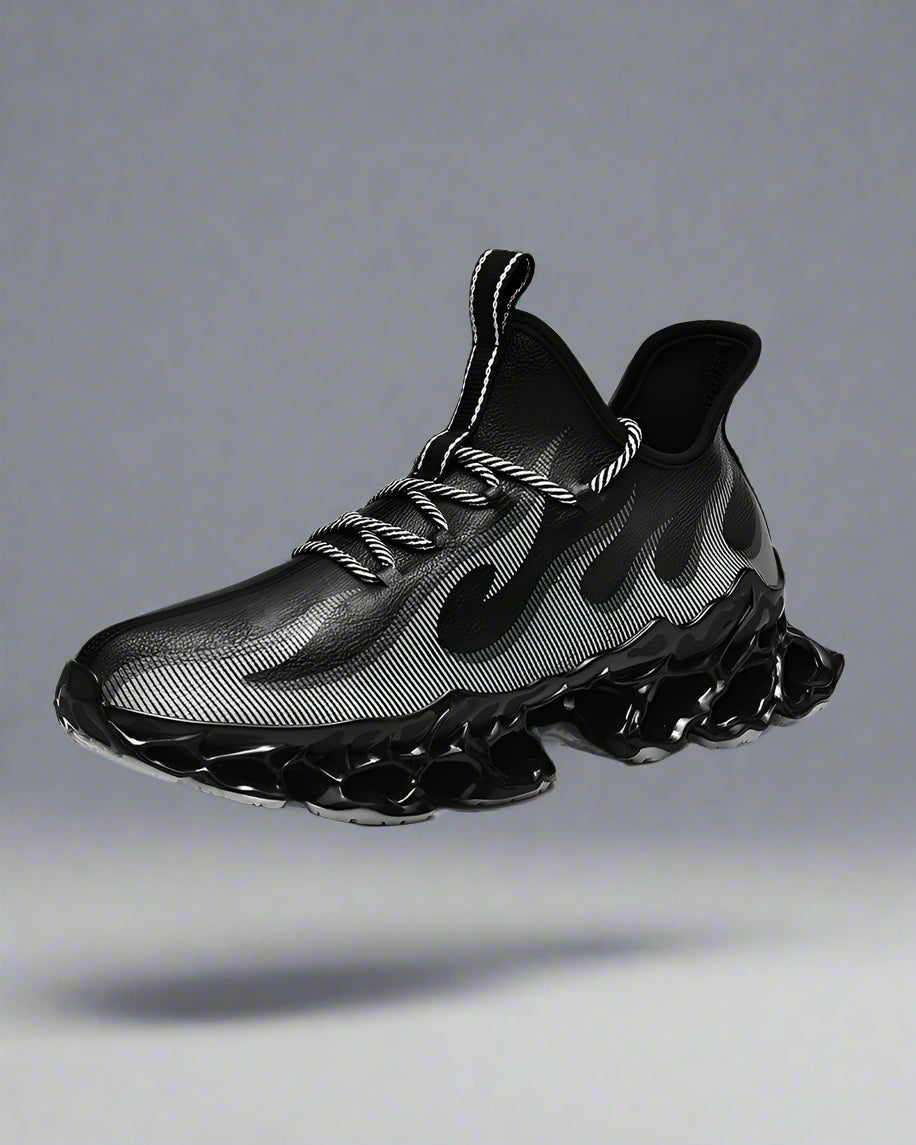Futuristic Flame-Emblazoned Sneakers - futuristic sneakers - Futuristic Flame-Emblazoned Sneakers for Modern Style - Main view