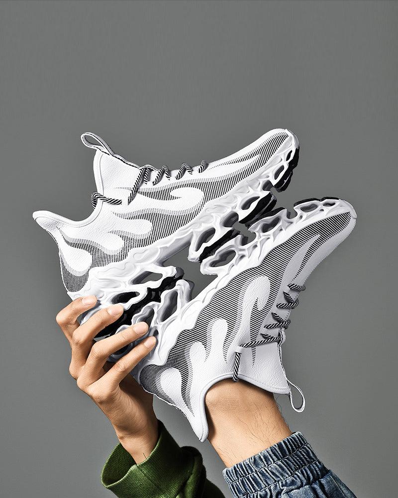 Futuristic Flame-Emblazoned Sneakers -  mesh fabric - Futuristic Flame-Emblazoned Sneakers for Modern Style - View 7