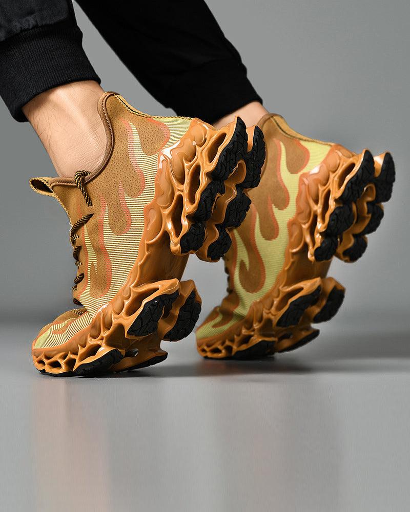Futuristic Flame-Emblazoned Sneakers - stylish techwear shoes - Futuristic Flame-Emblazoned Sneakers for Modern Style - View 10