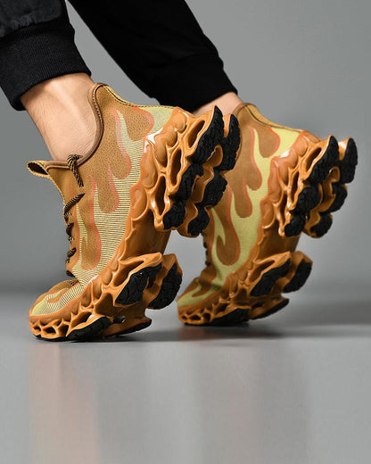 Futuristic Flame-Emblazoned Sneakers - stylish techwear shoes - Futuristic Flame-Emblazoned Sneakers for Modern Style - View 10