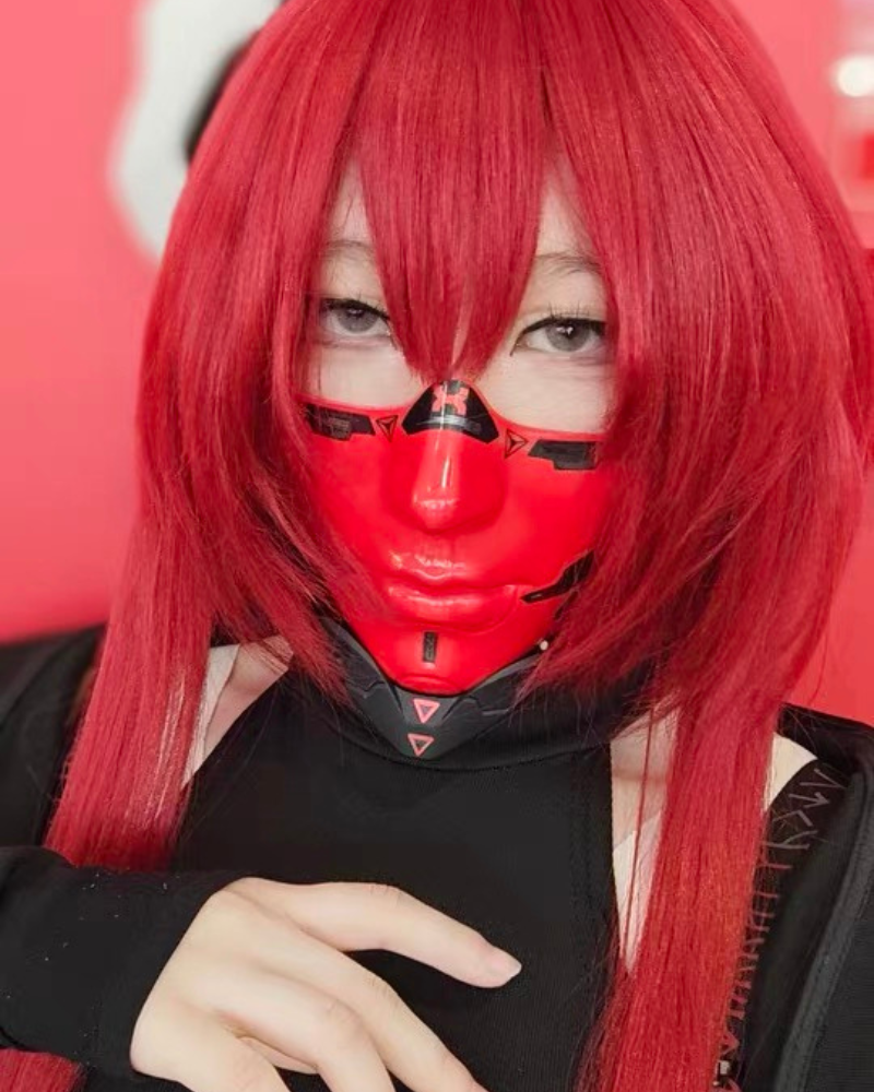 Futuristic Half Face Cosplay Mask - aesthetic masks - Futuristic Half Face Cyberpunk Cosplay Mask - View 8