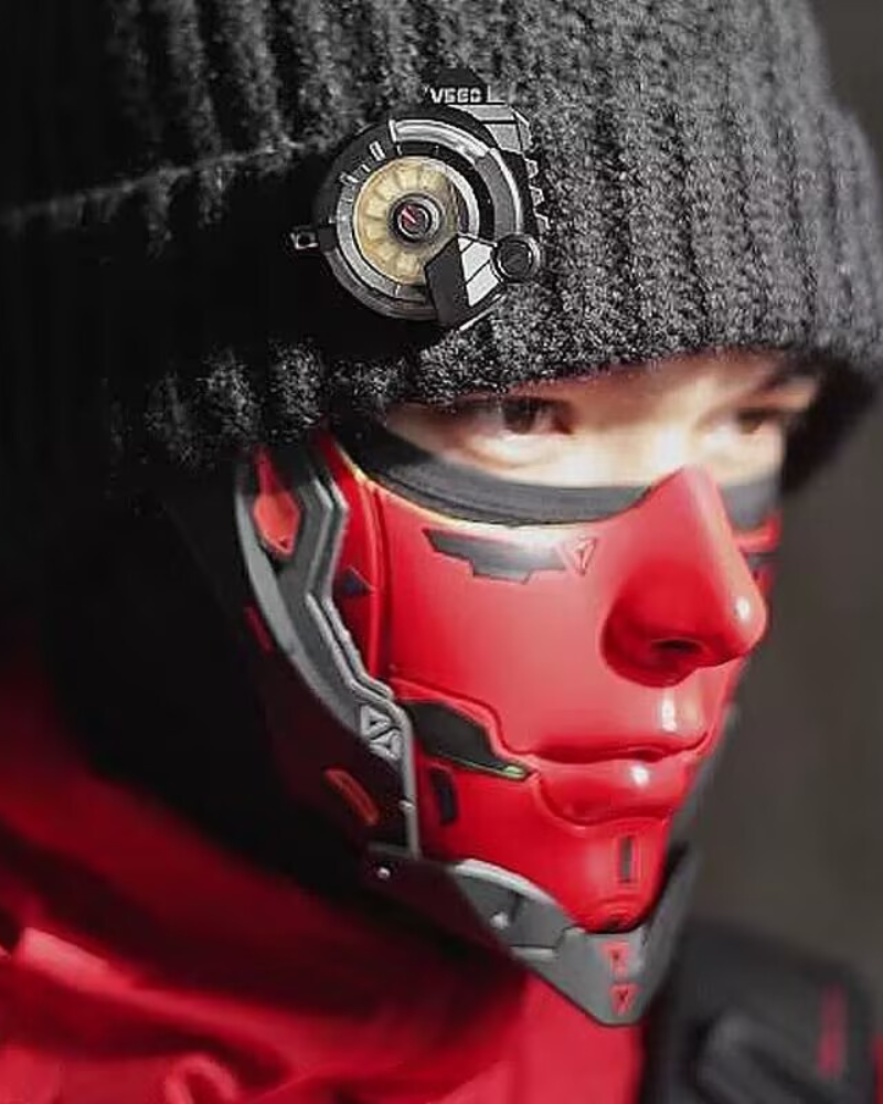 Futuristic Half Face Cosplay Mask -  durable plastic cosplay mask - Futuristic Half Face Cyberpunk Cosplay Mask - View 5
