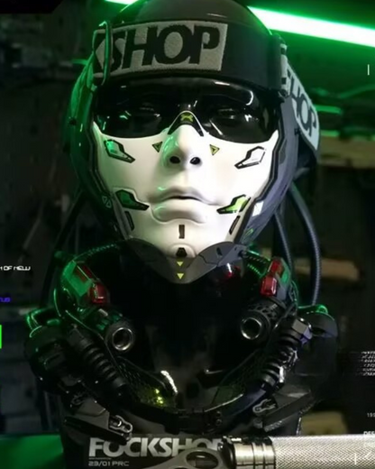 Futuristic Half Face Cosplay Mask -  photoshoot mask - Futuristic Half Face Cyberpunk Cosplay Mask - View 6